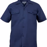 Camisa Dril Azul Oscuro Manga Corta vista 1