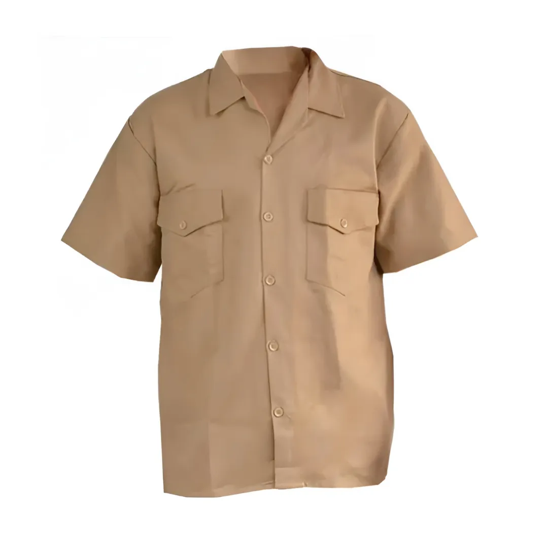 Camisa Dril Caqui Manga Corta