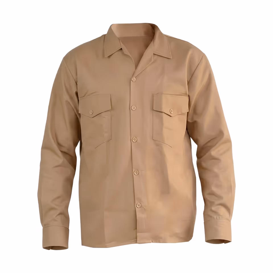 Camisa Dril Caqui Manga Larga