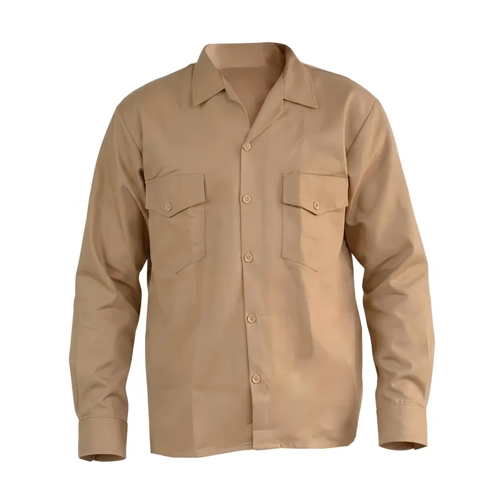 Camisa Dril Caqui Manga Larga